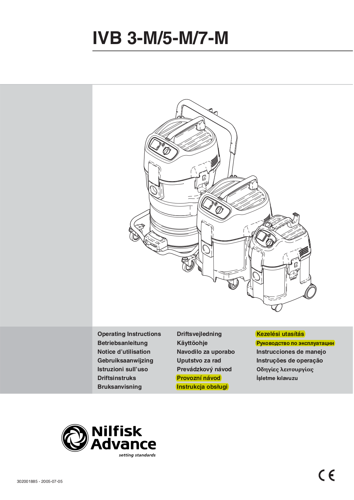 Nilfisk IVB-3M, IVB-5M, IVB-7M User Manual