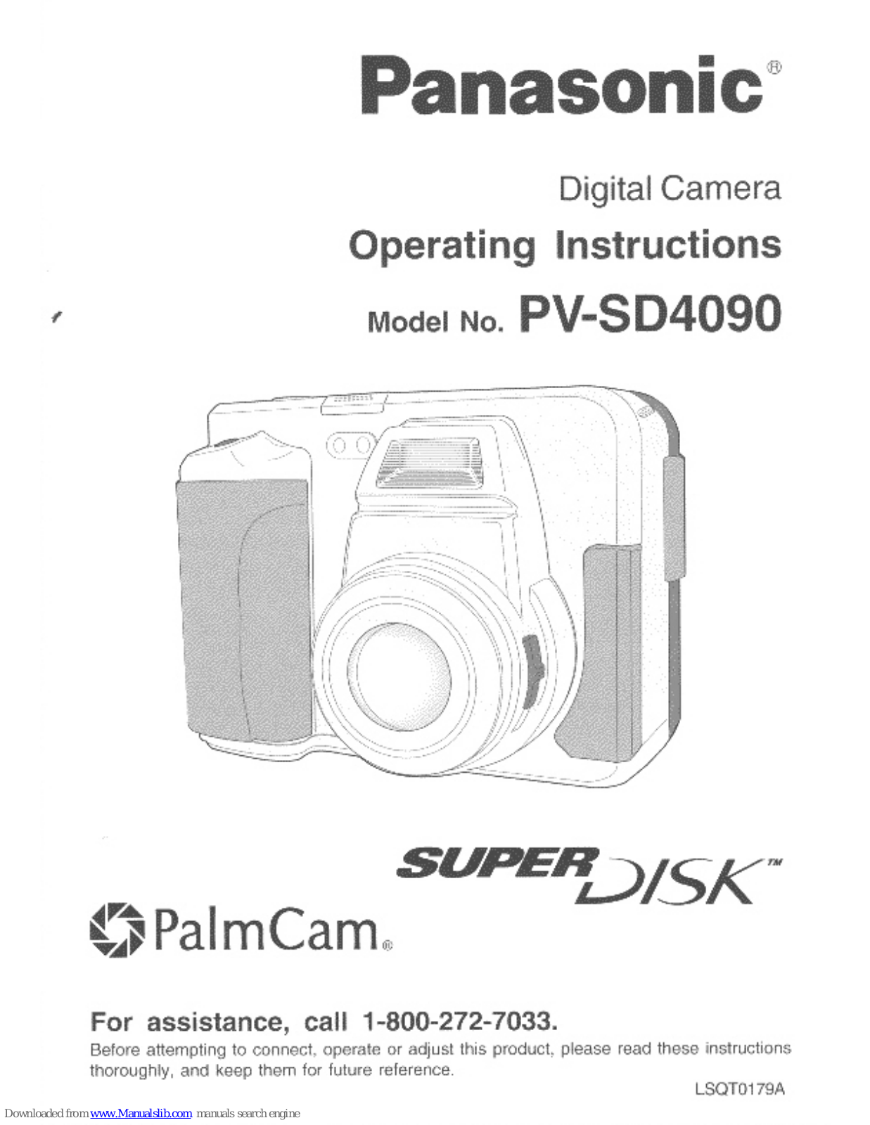 Panasonic PalmCam PV-SD4090, PV-SD4090 - 1.3MP Digital Camera Operating Instructions Manual