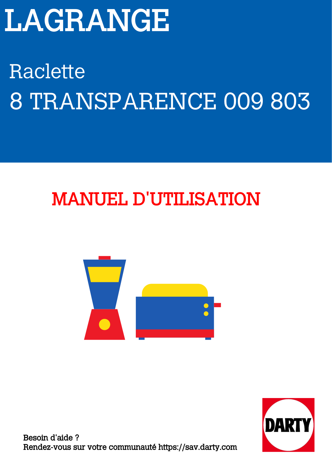 Lagrange 8 TRANSPARENCE 009 803 User Manual