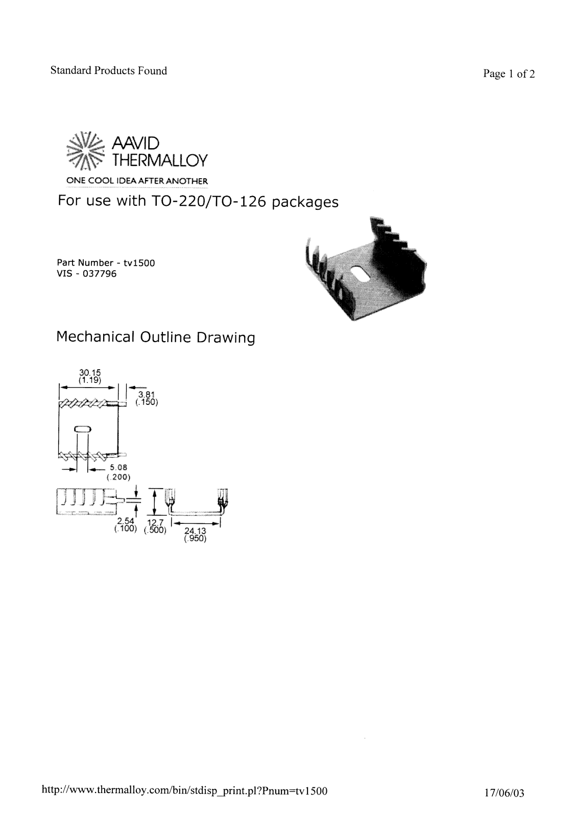 AAVID THERMALLOY TO-220, TO-126 Service Manual