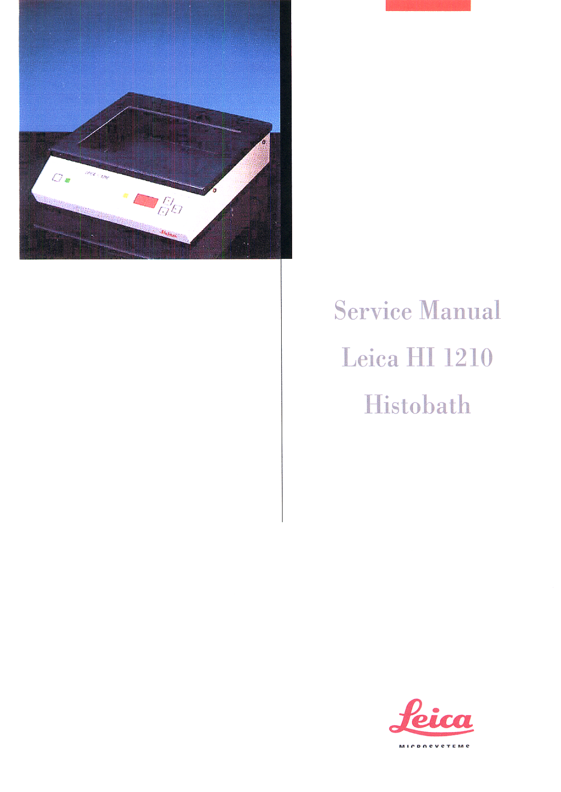 Leica Histobath HI1210 Service manual