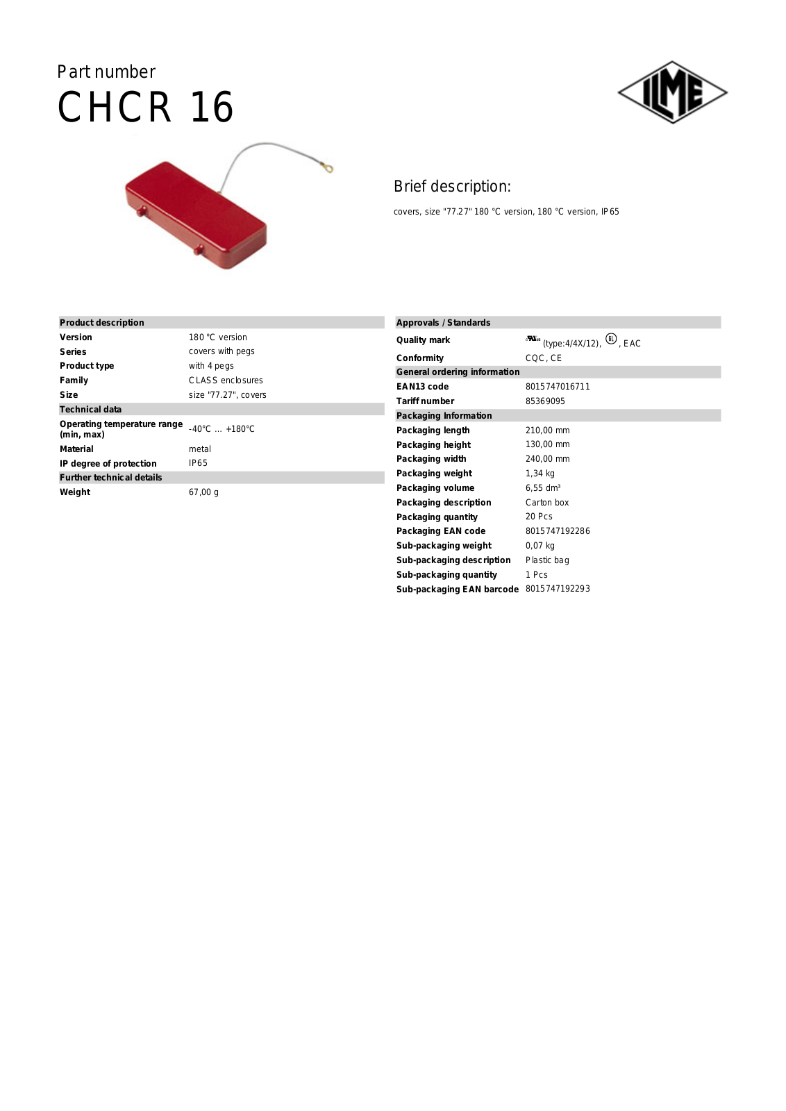 ILME CHCR-16 Data Sheet