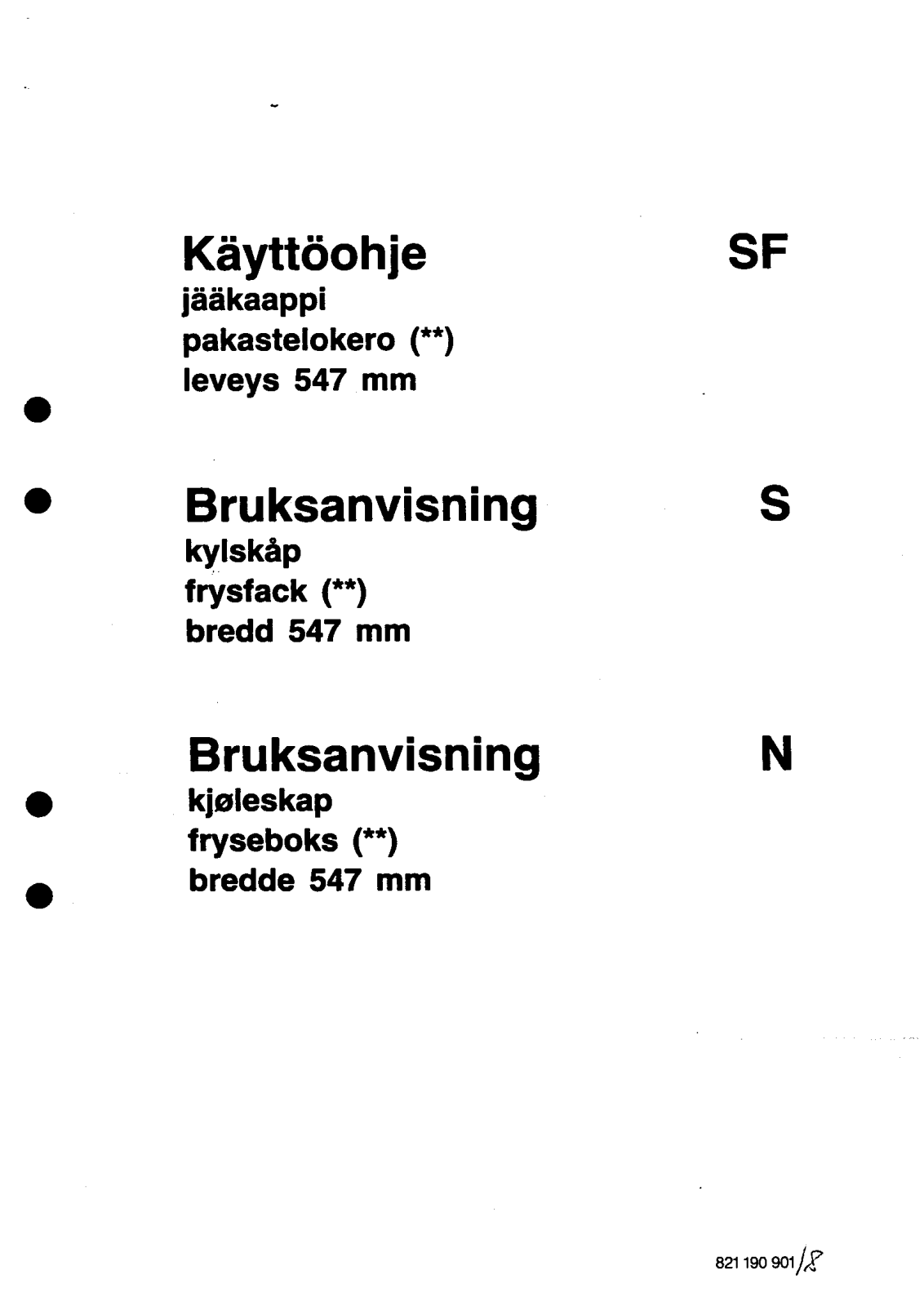 AEG RW546, RW546A, RW611A User Manual