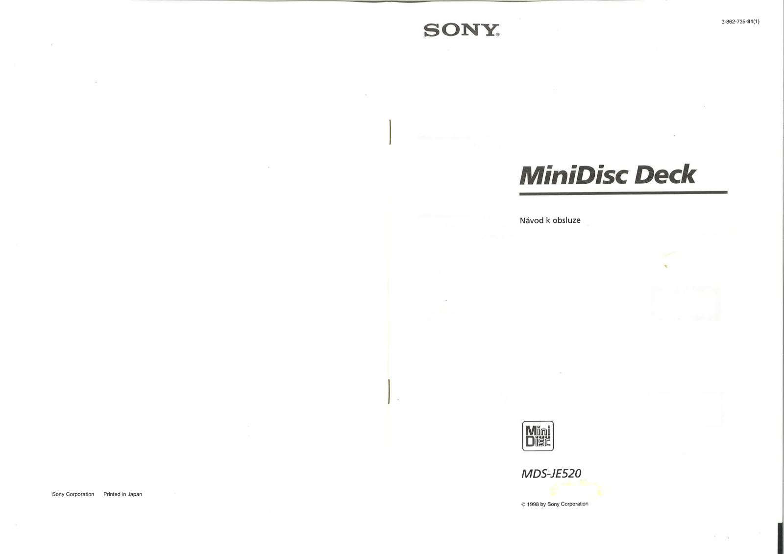 Sony MDS-JE520 User Manual