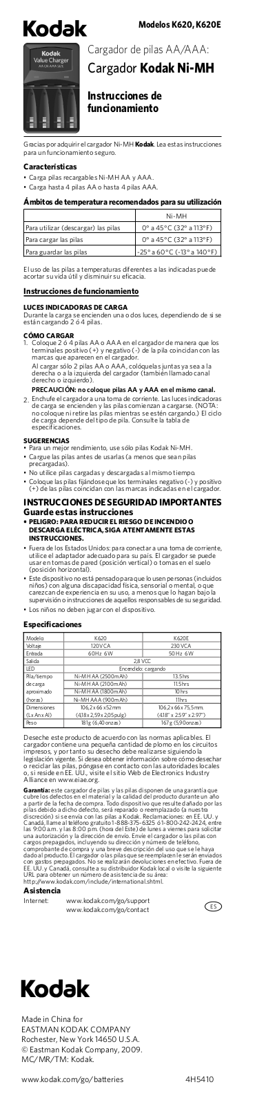 Kodak K620, K620E User Manual