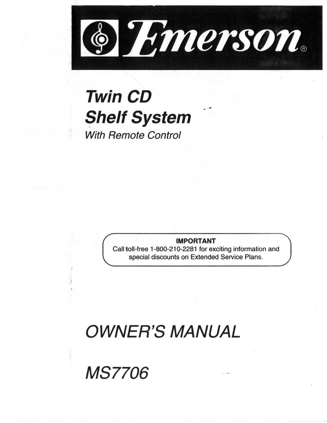 EMERSON MS7706 User Manual