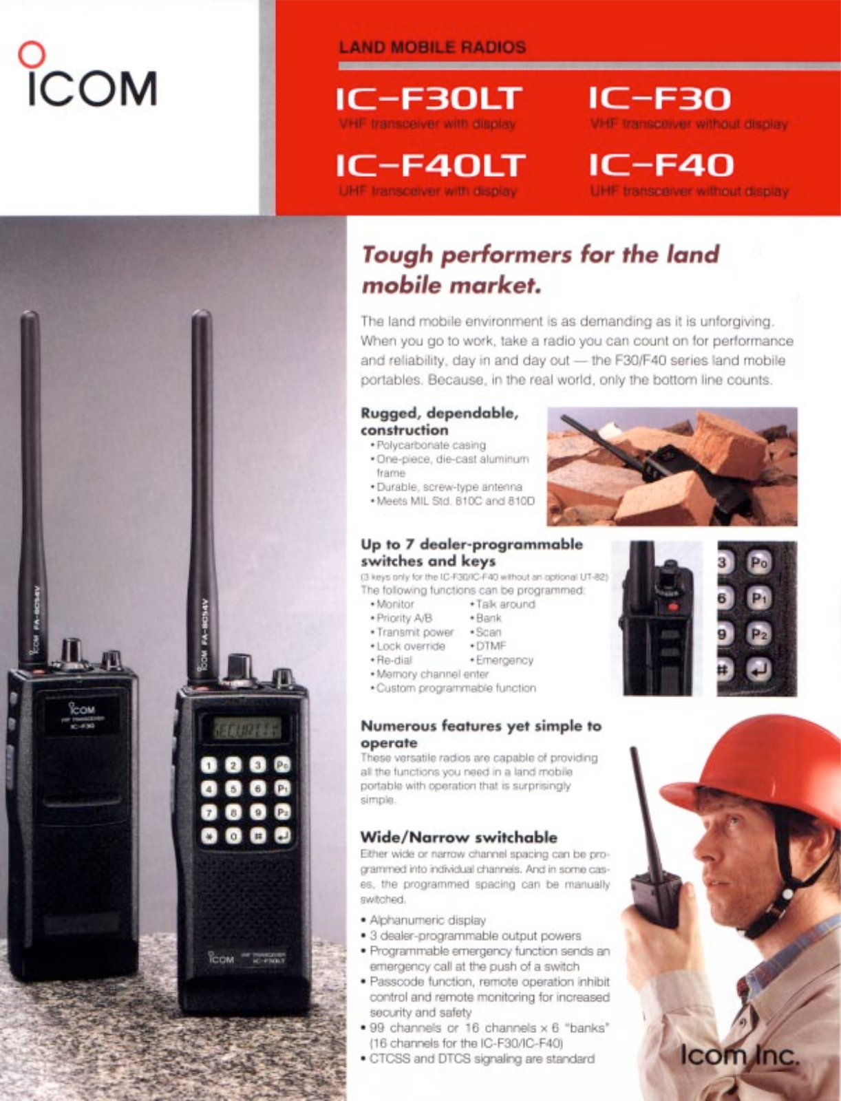 Icom IC-F30LT, IC-F40LT, IC-F30, IC-F40 User Manual