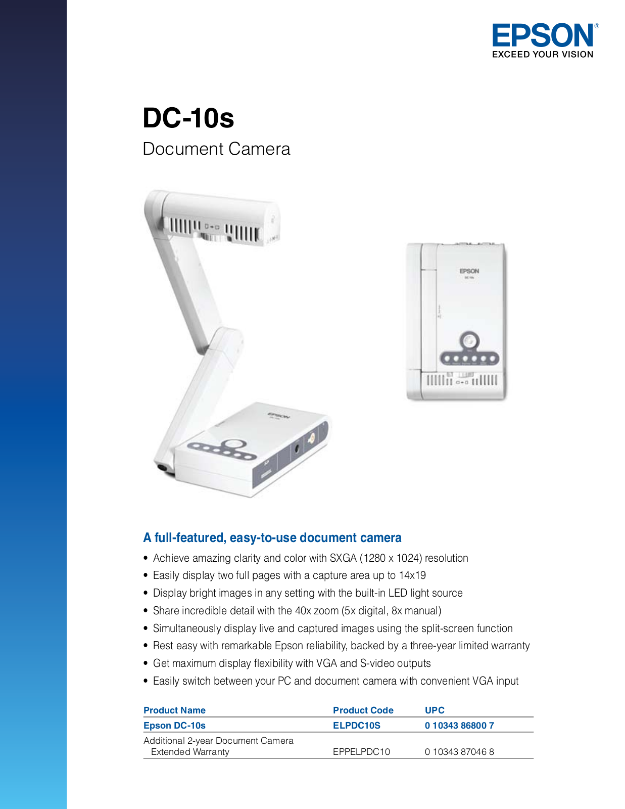 Epson DC-10s Product Brochure