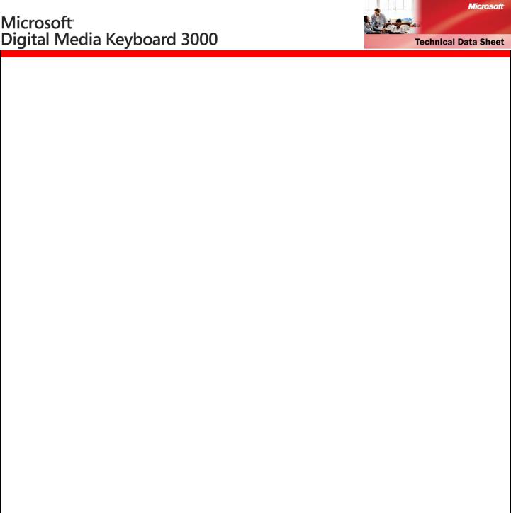 Microsoft DIGITAL MEDIA KEYBOARD 3000 DATASHEET