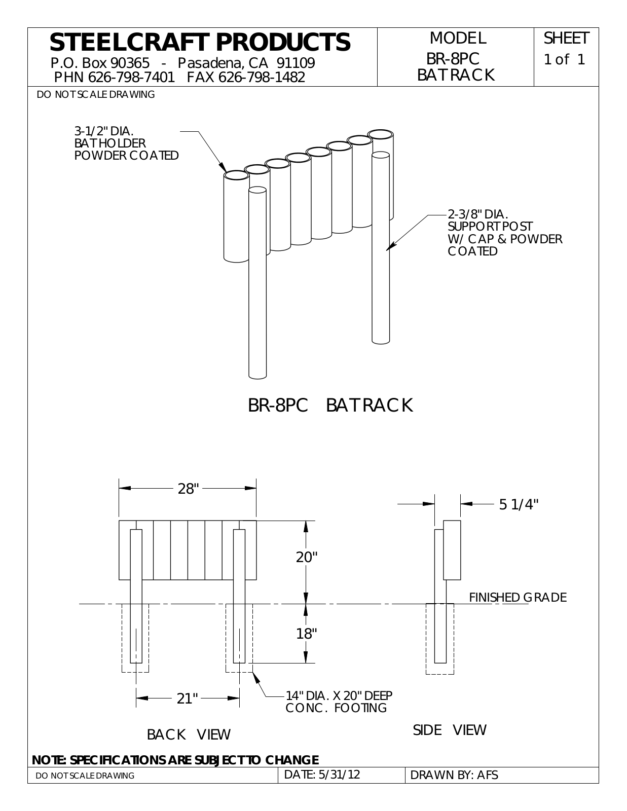 LA STEELCRAFT BR-8PC User Manual