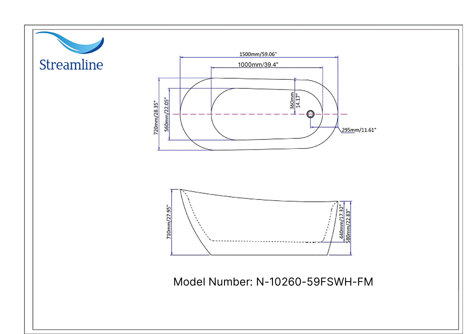Streamline Bath SLBH4953 Dimensions - ManualMachine.com