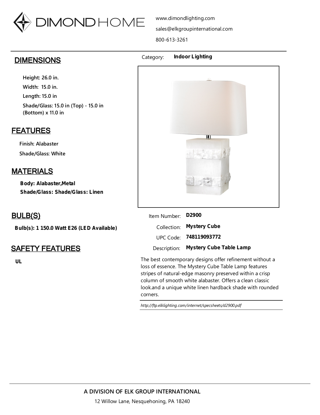 ELK Home D2900 User Manual