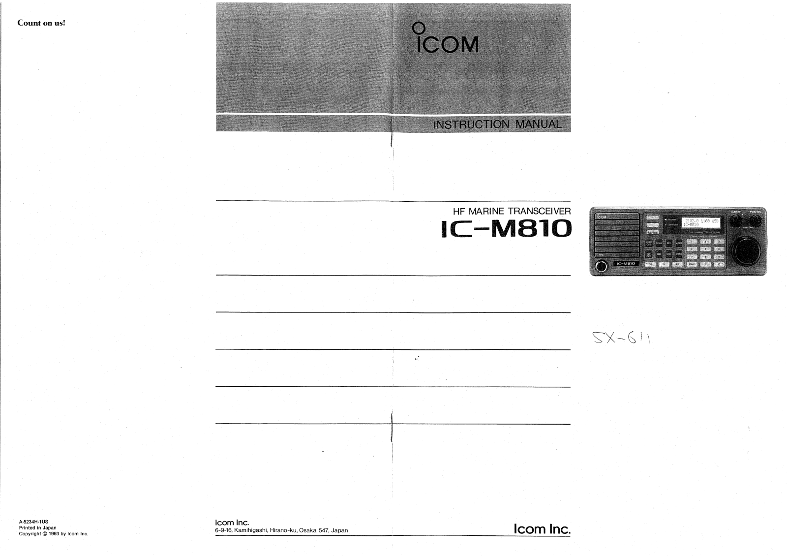 Icom IC-M810 User Manual