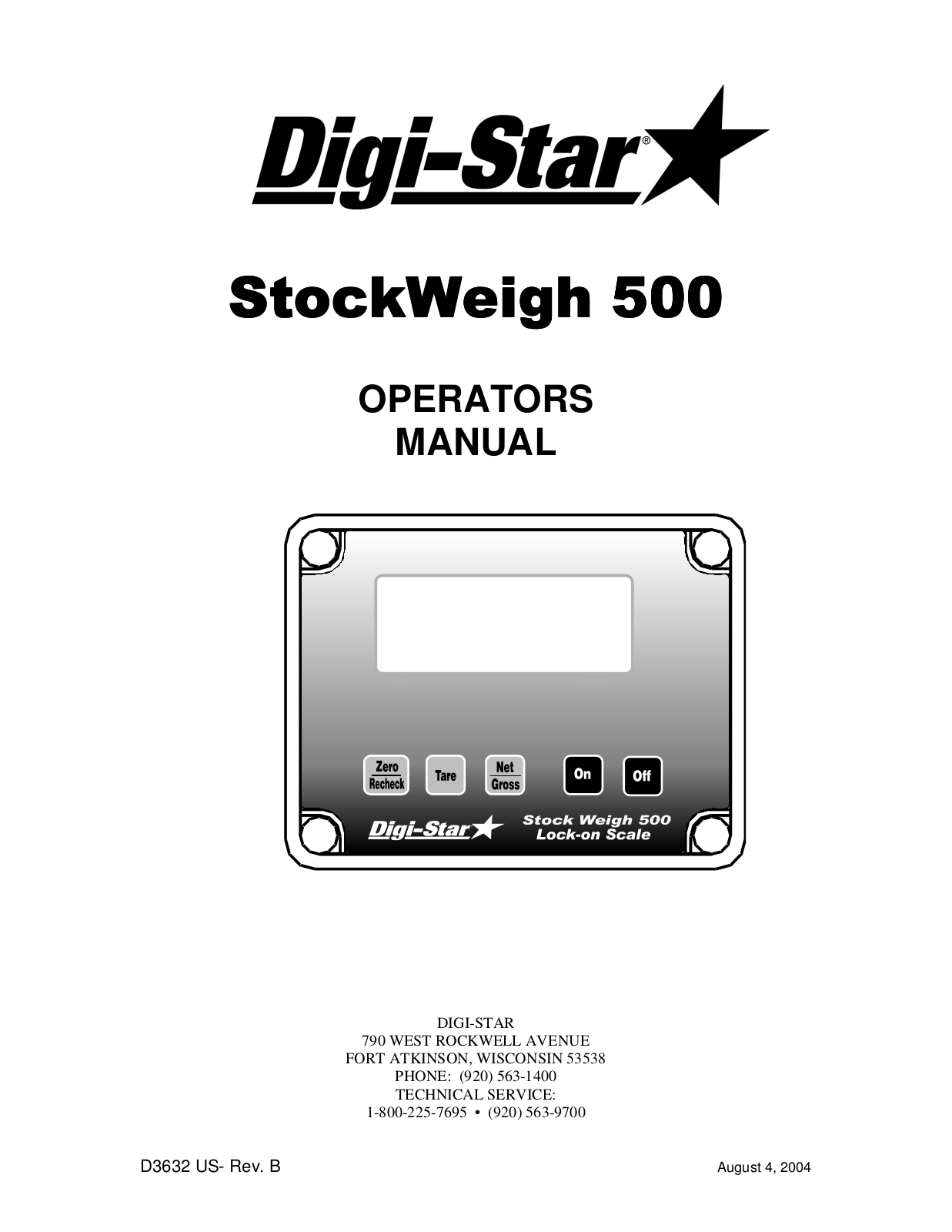 Digi-Star StockWeigh 500 User Manual