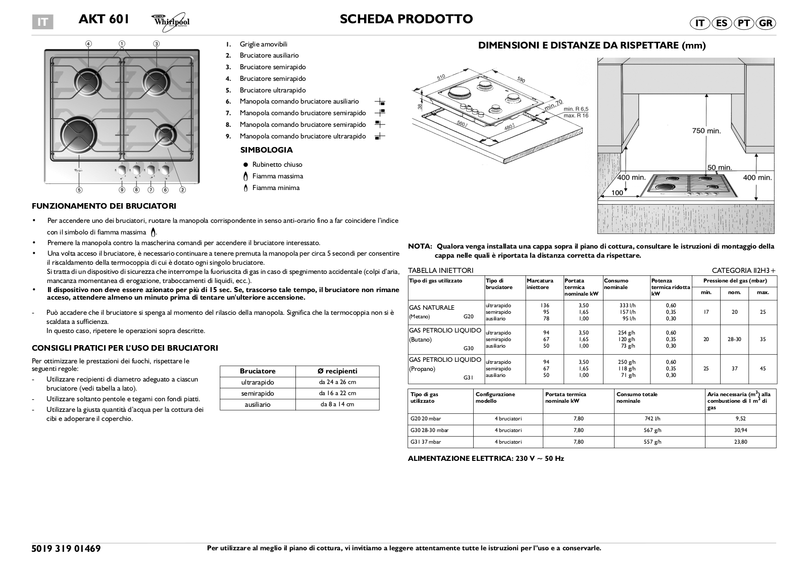 Whirlpool AKT 601/IX User Manual