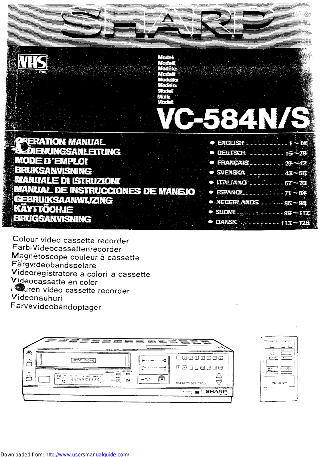 SHARP VC-584N/S User Manual