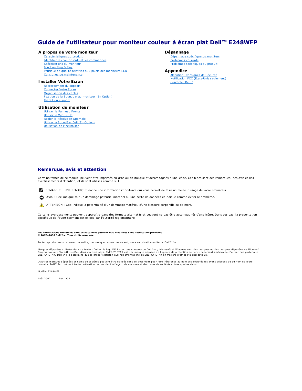 DELL E248WFP User Manual