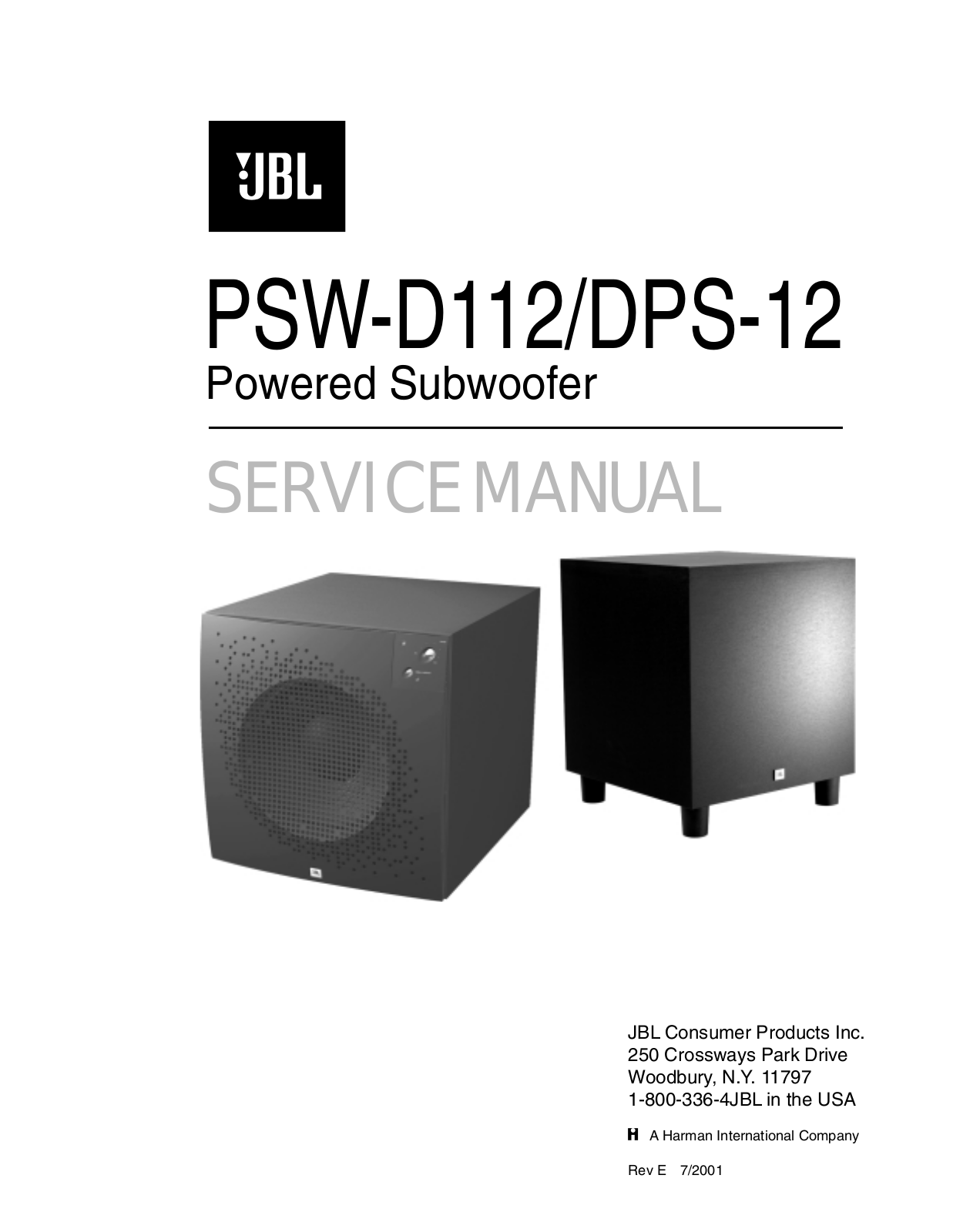 JBL PSW-D112, DPS-12 Service Manual