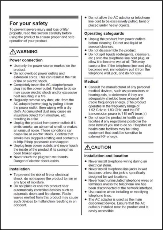 Panasonic of North America 96NKX TGC360 User Manual