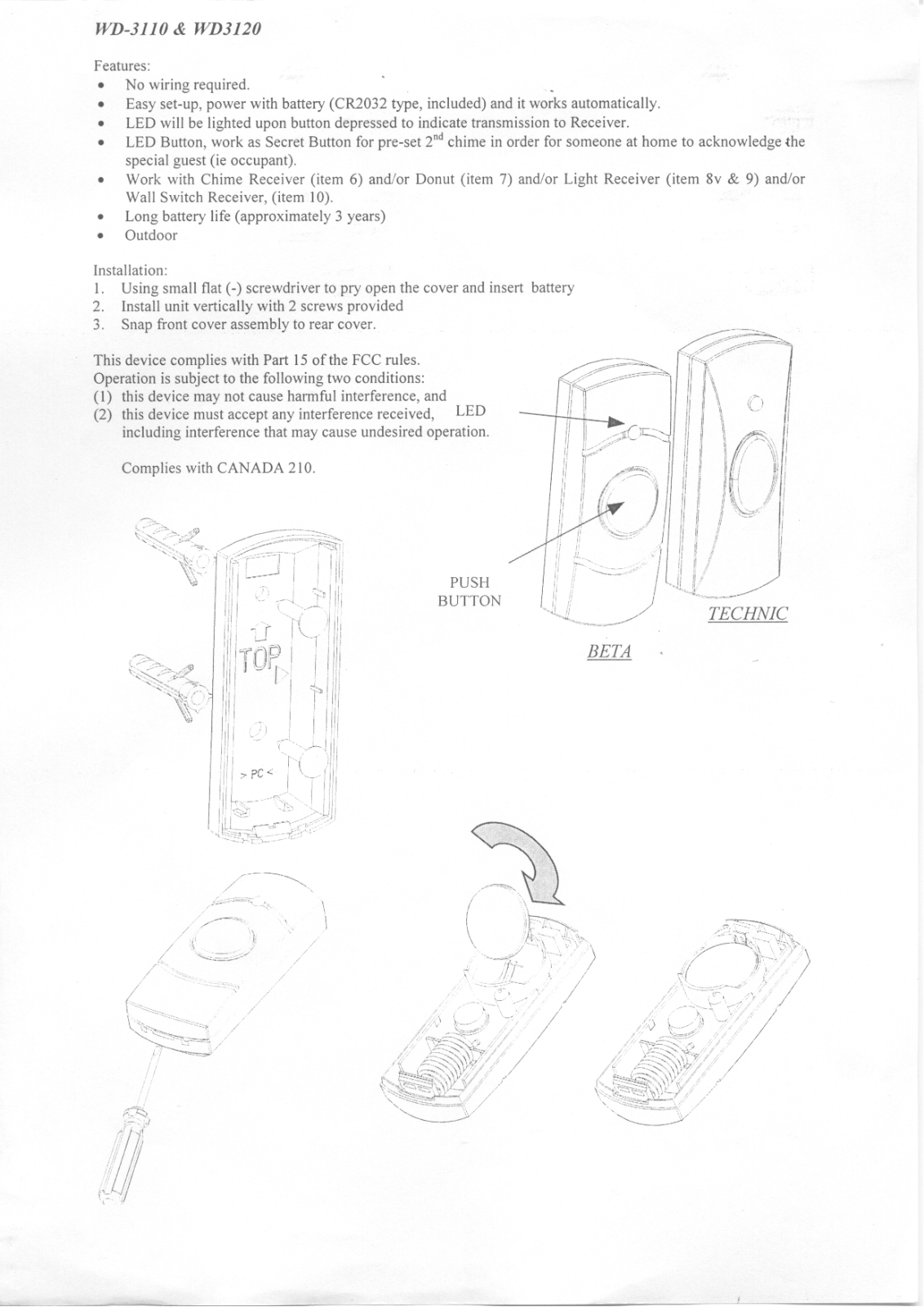 Interquartz 02WD3110 User Manual