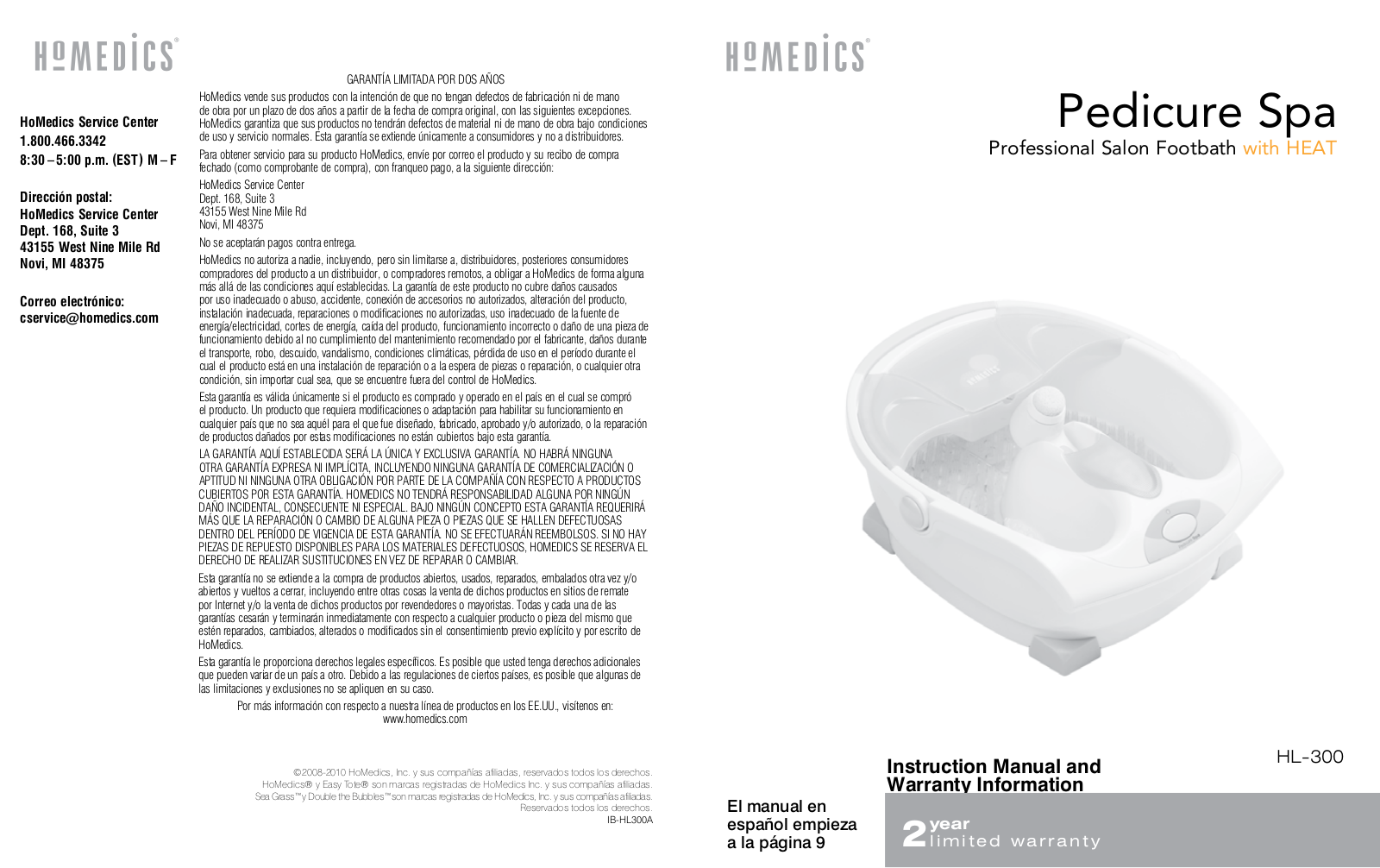 HoMedics HL-300 User Manual