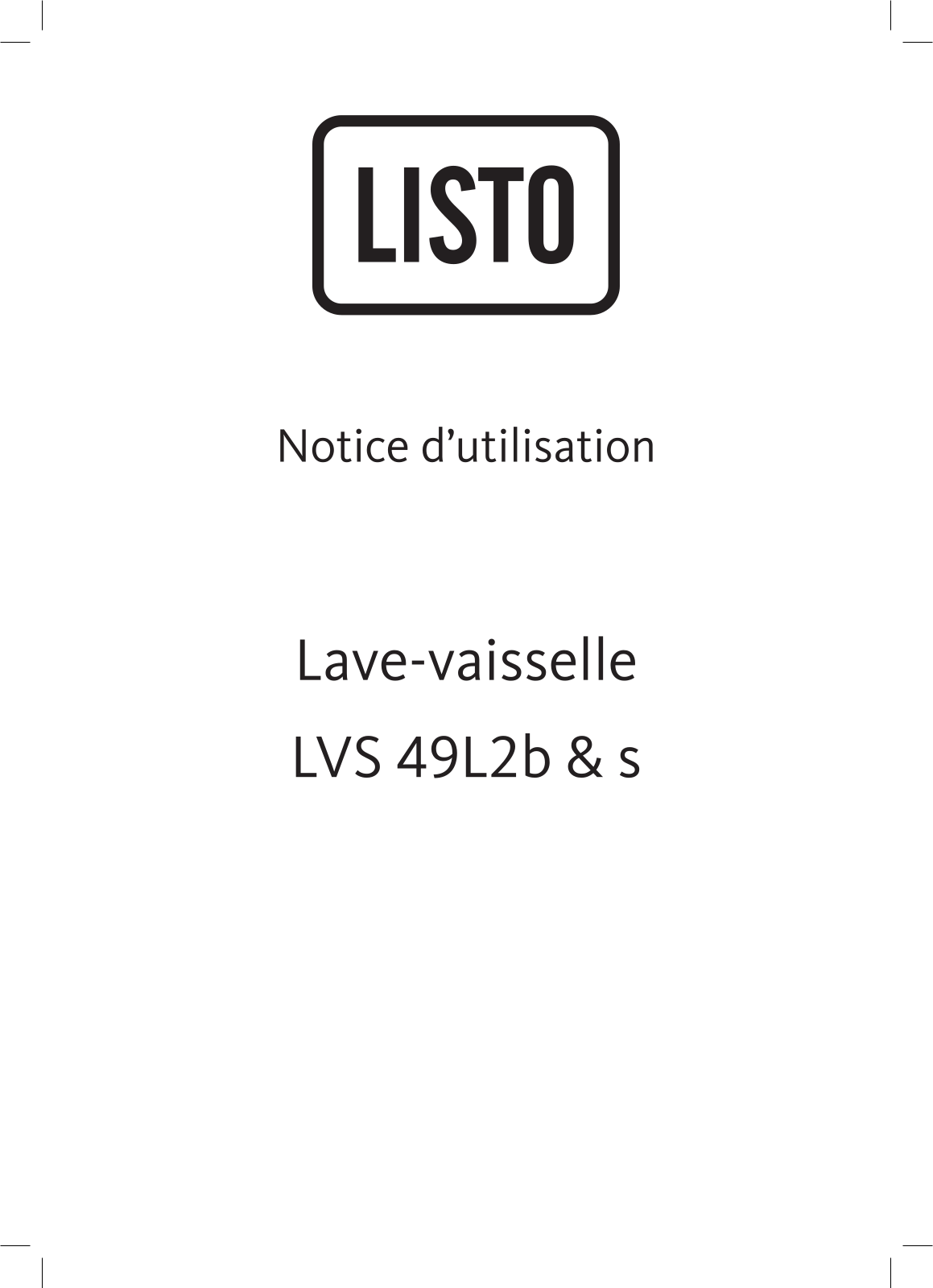 Listo LVS49 L2b, LVS49 L2s User Manual