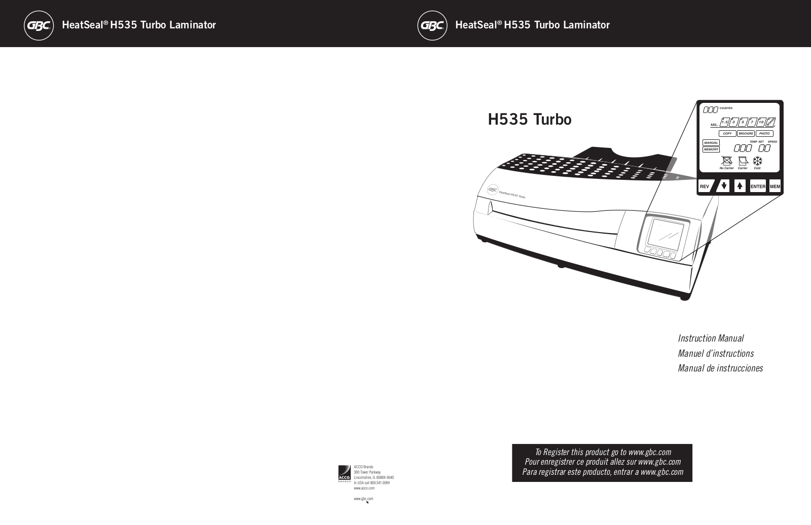 GBC H535 User Manual