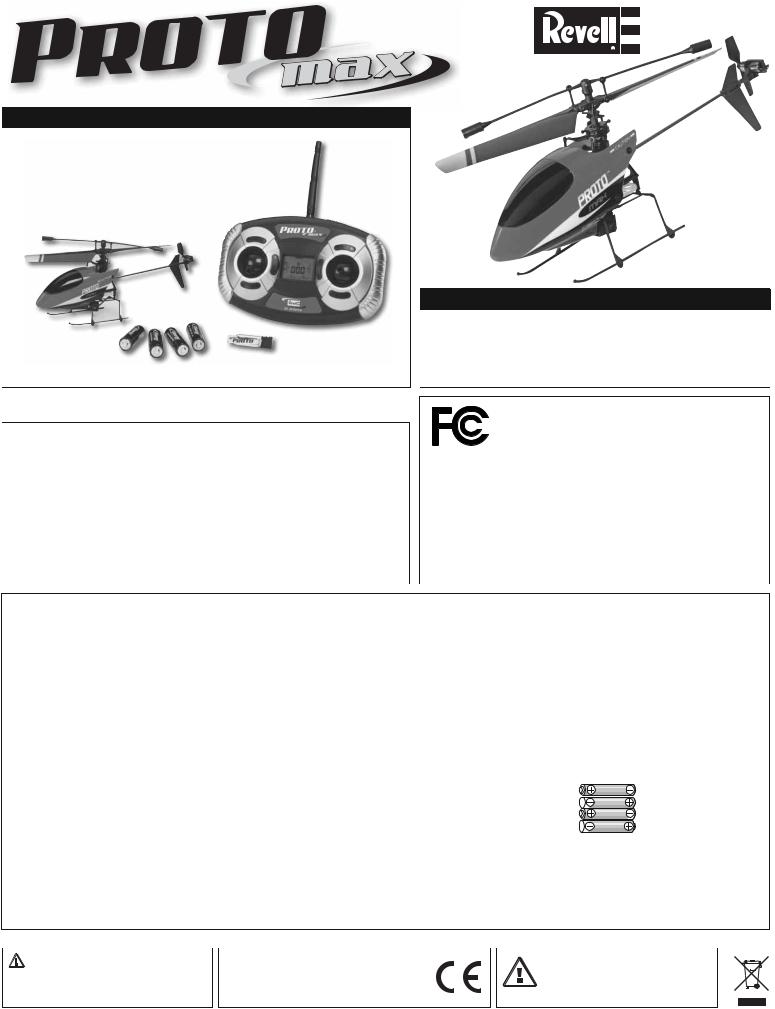 REVELL Proto Max Ready-to-Fly Helicopter User Manual