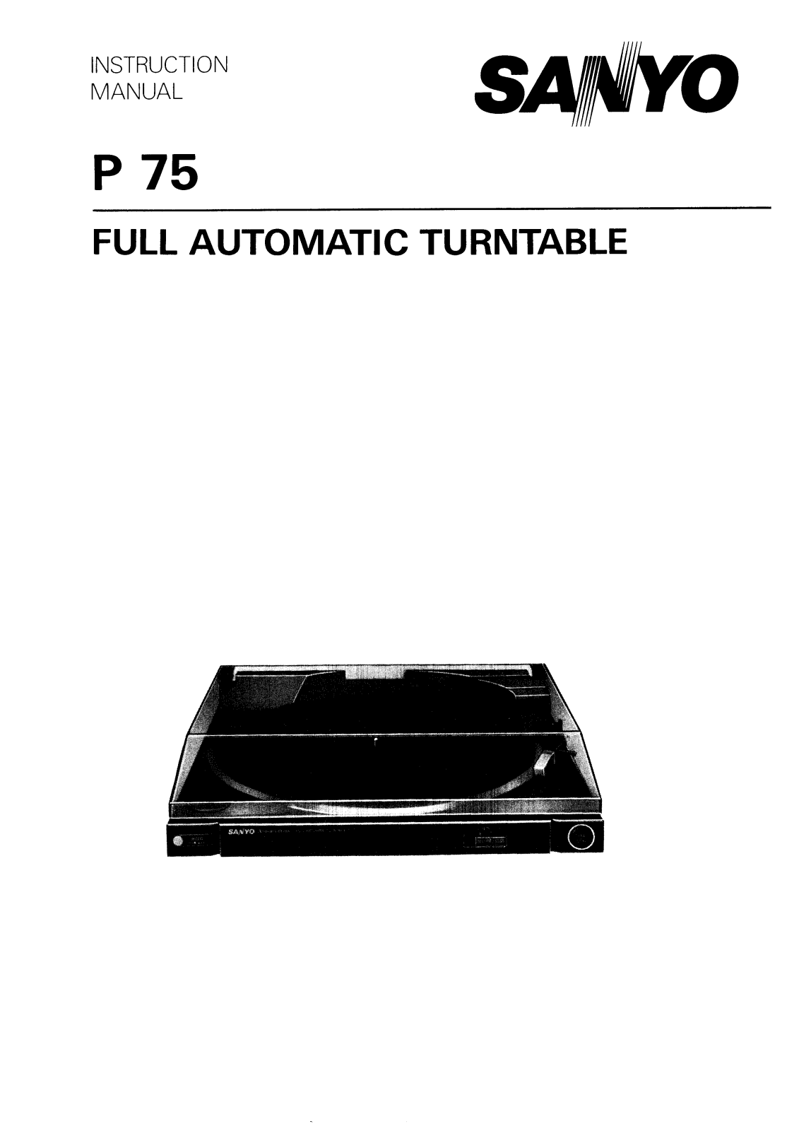 Sanyo P 75 Instruction Manual