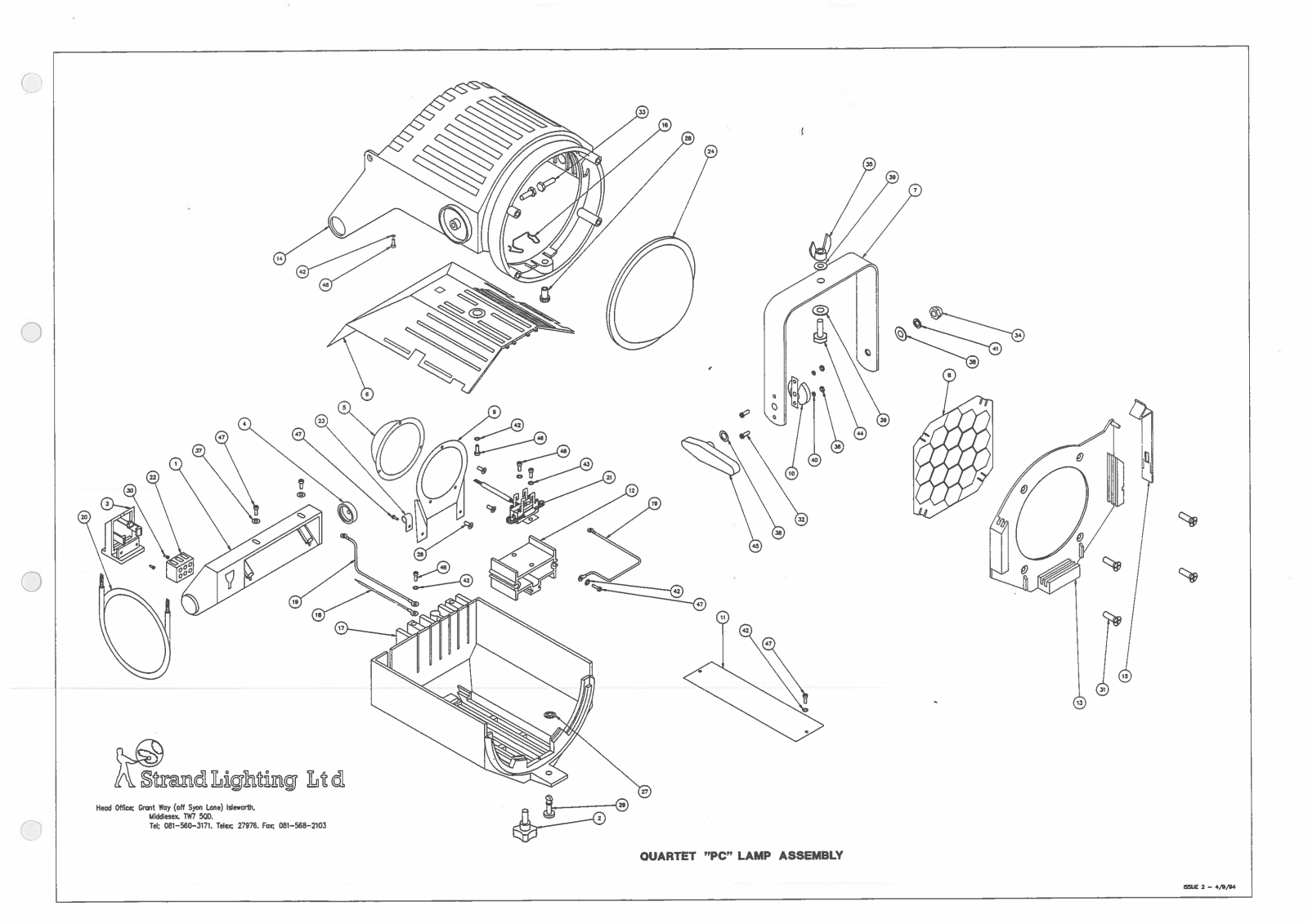 Strand Quartet PC Lamp Assembly Exploded Diagram - ManualMachine.com