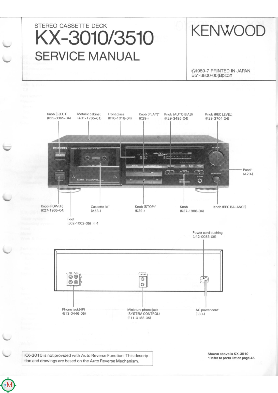 Kenwood KX-3010, KX-3510 Service manual