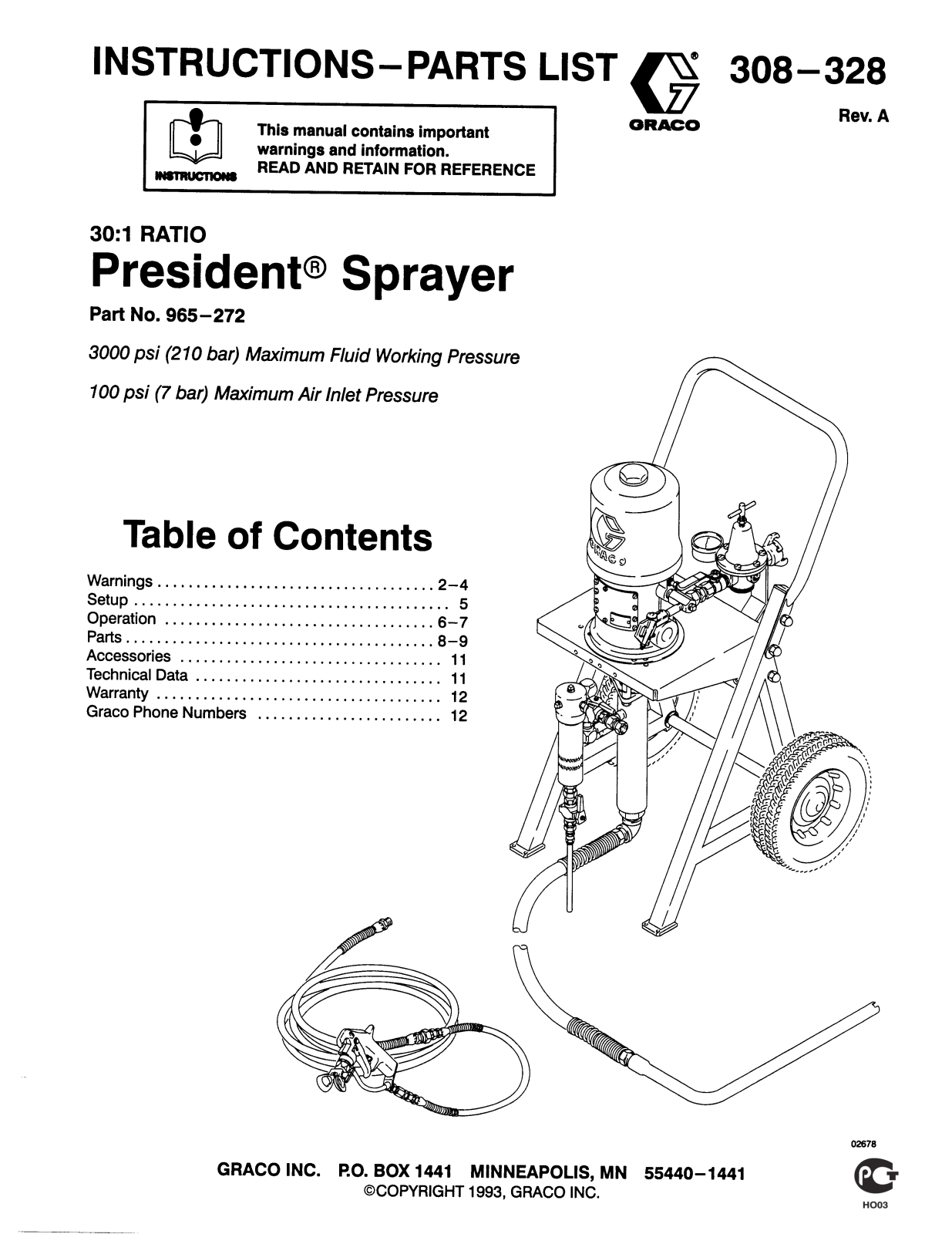 Graco Inc 965-272, 308-328 User Manual