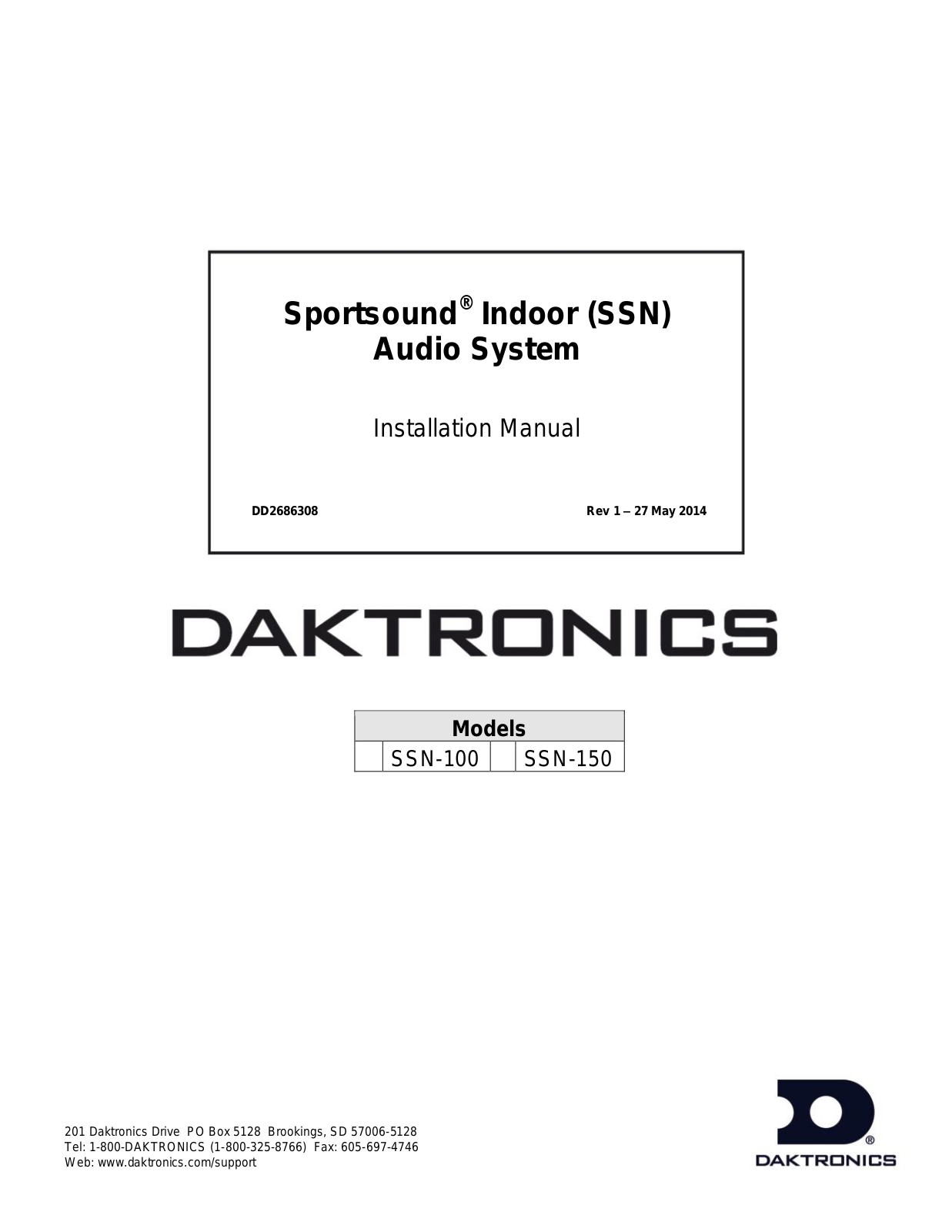 Daktronics Sportsound Indoor User Manual