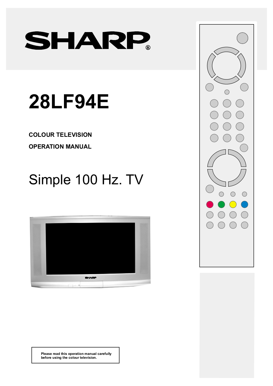 Sharp 28LF94E Operation Manual