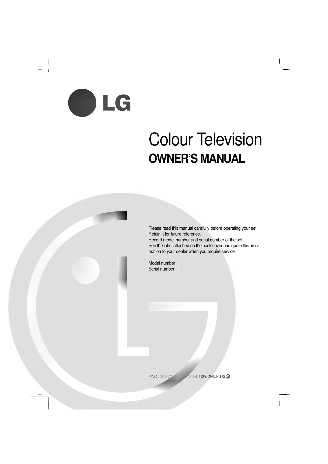 LG CT-16K45VE User manual
