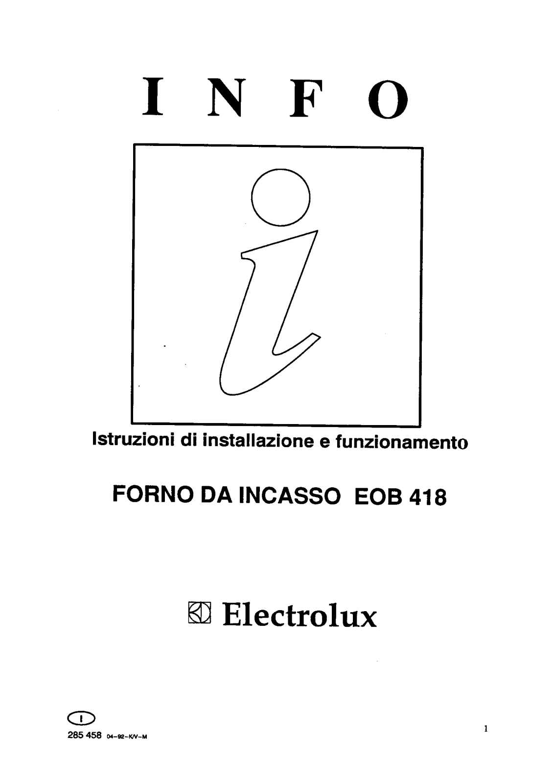 Electrolux EOB418 User Manual