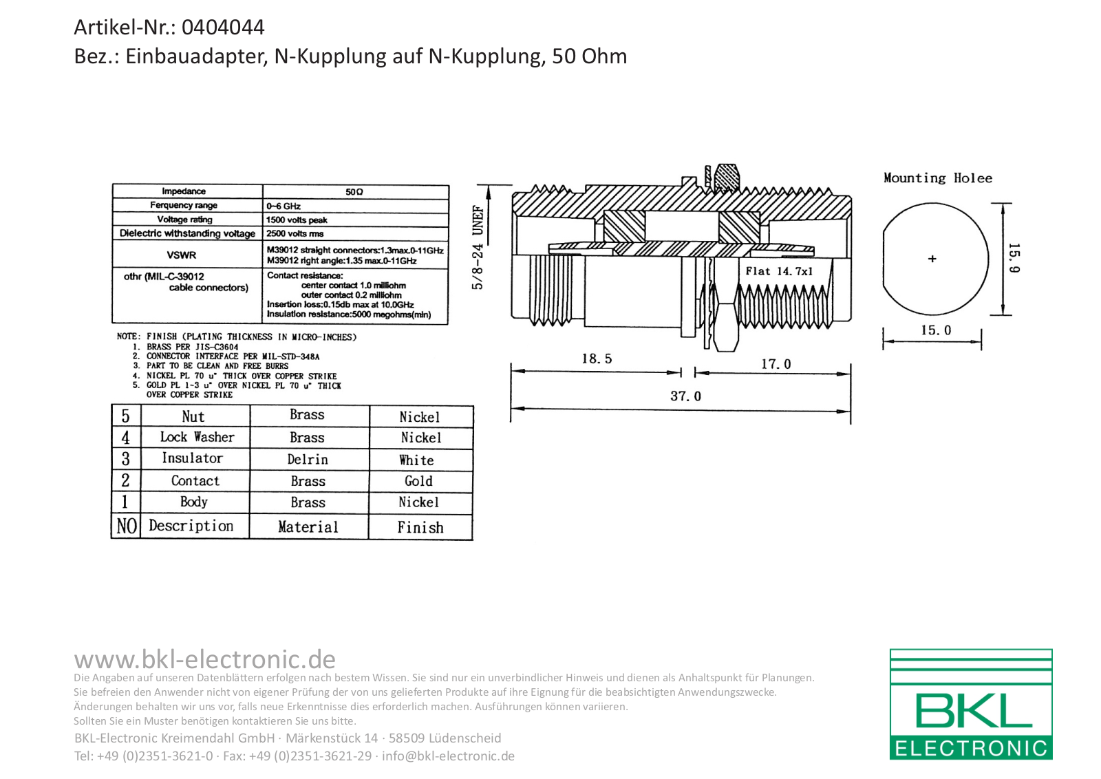 BKL BKL 0404044 Datasheet - ManualMachine.com