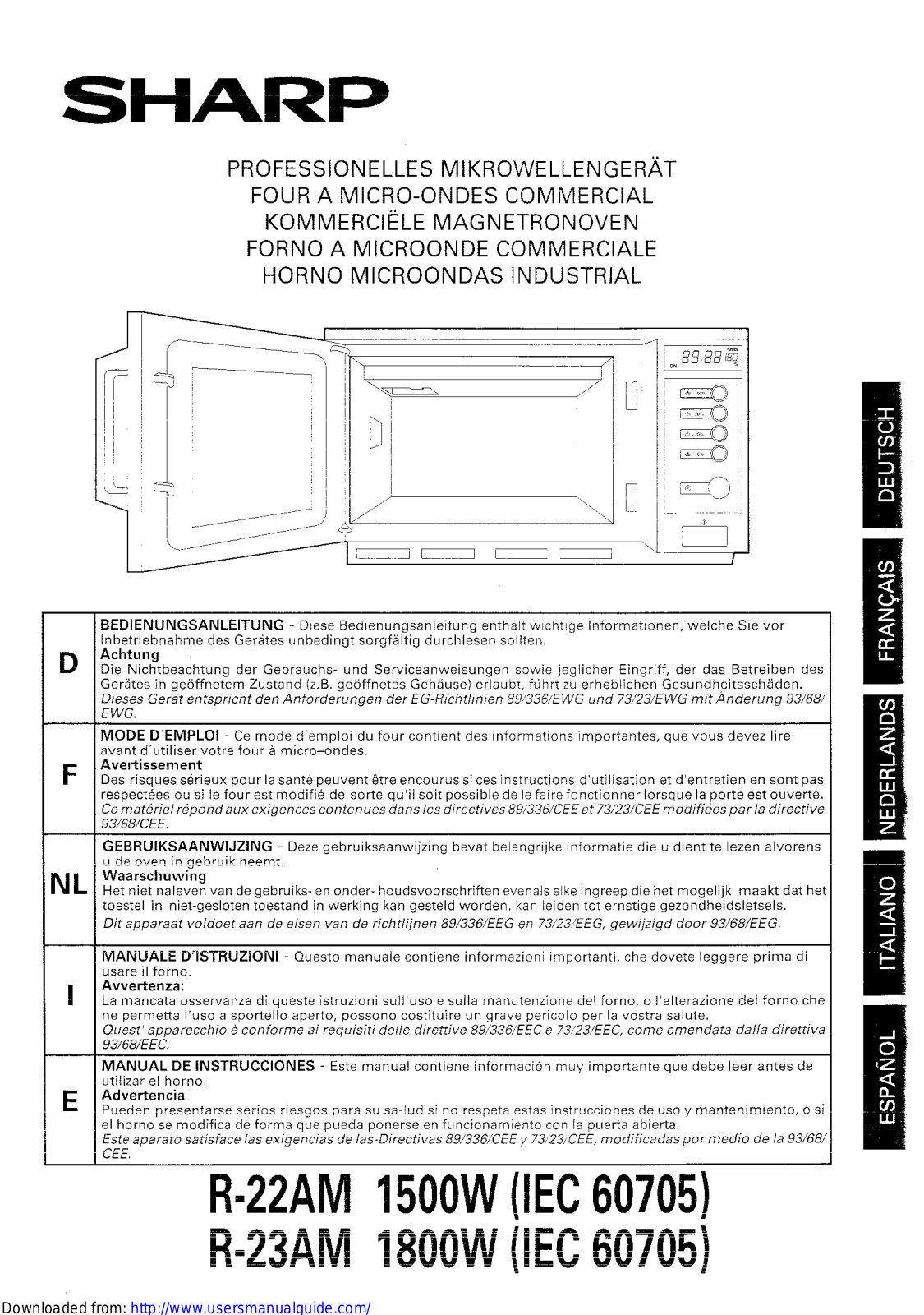 SHARP R-22AM/23AM User Manual