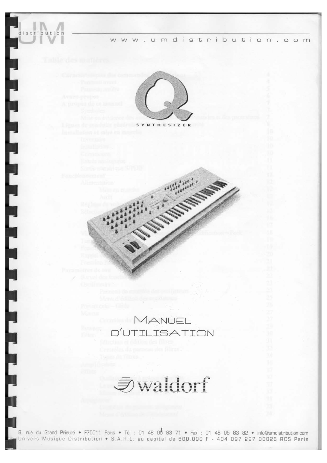 WALDORF Q User Manual