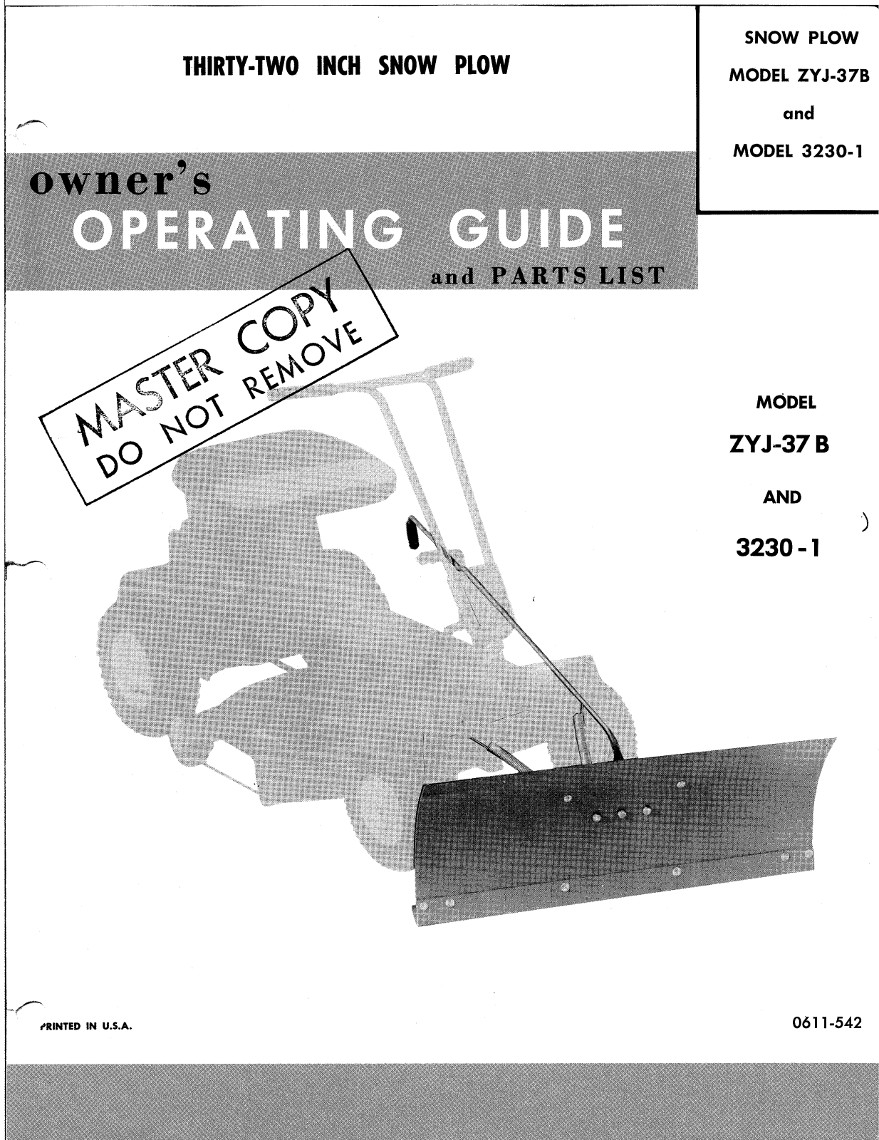 Mtd 3230-1, ZYJ-37B operating guide