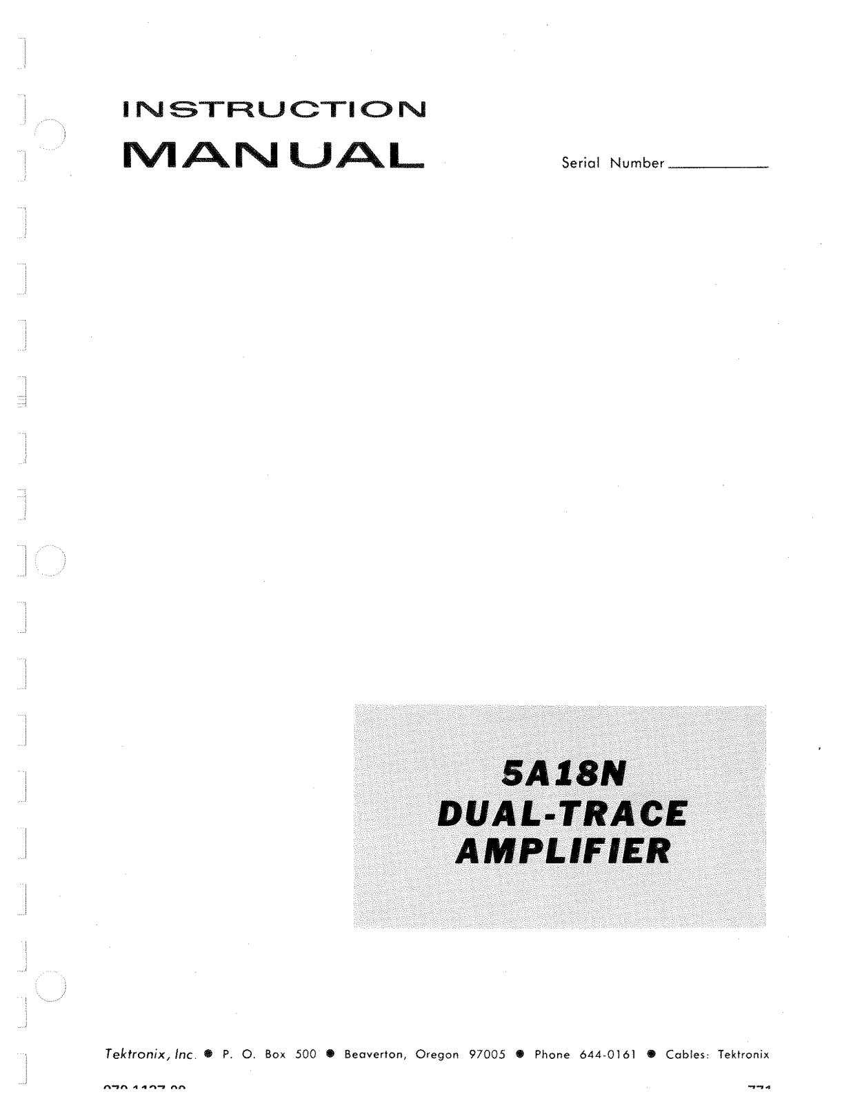 Tektronix 5A18N User Manual