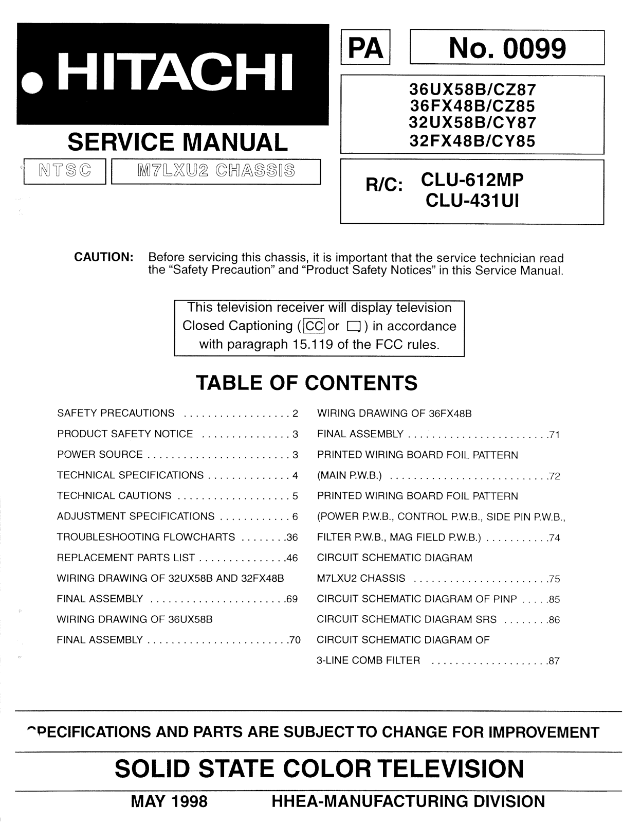 HITACHI m7lxu2 Diagram