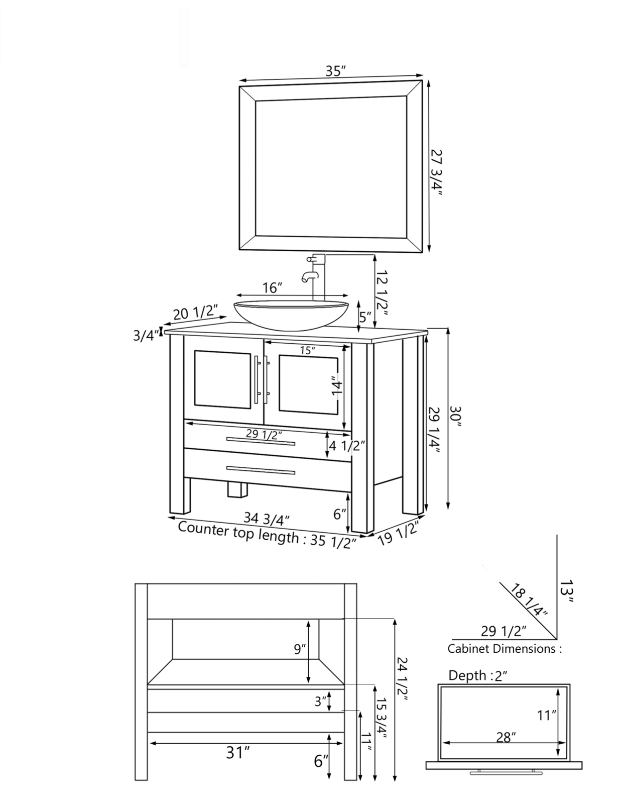 Brayden Studio BYST2677 Dimensions - ManualMachine.com