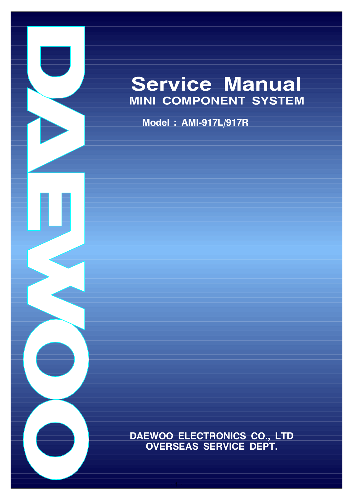 Daewoo AMI-917L, AMI-917R Service Manual