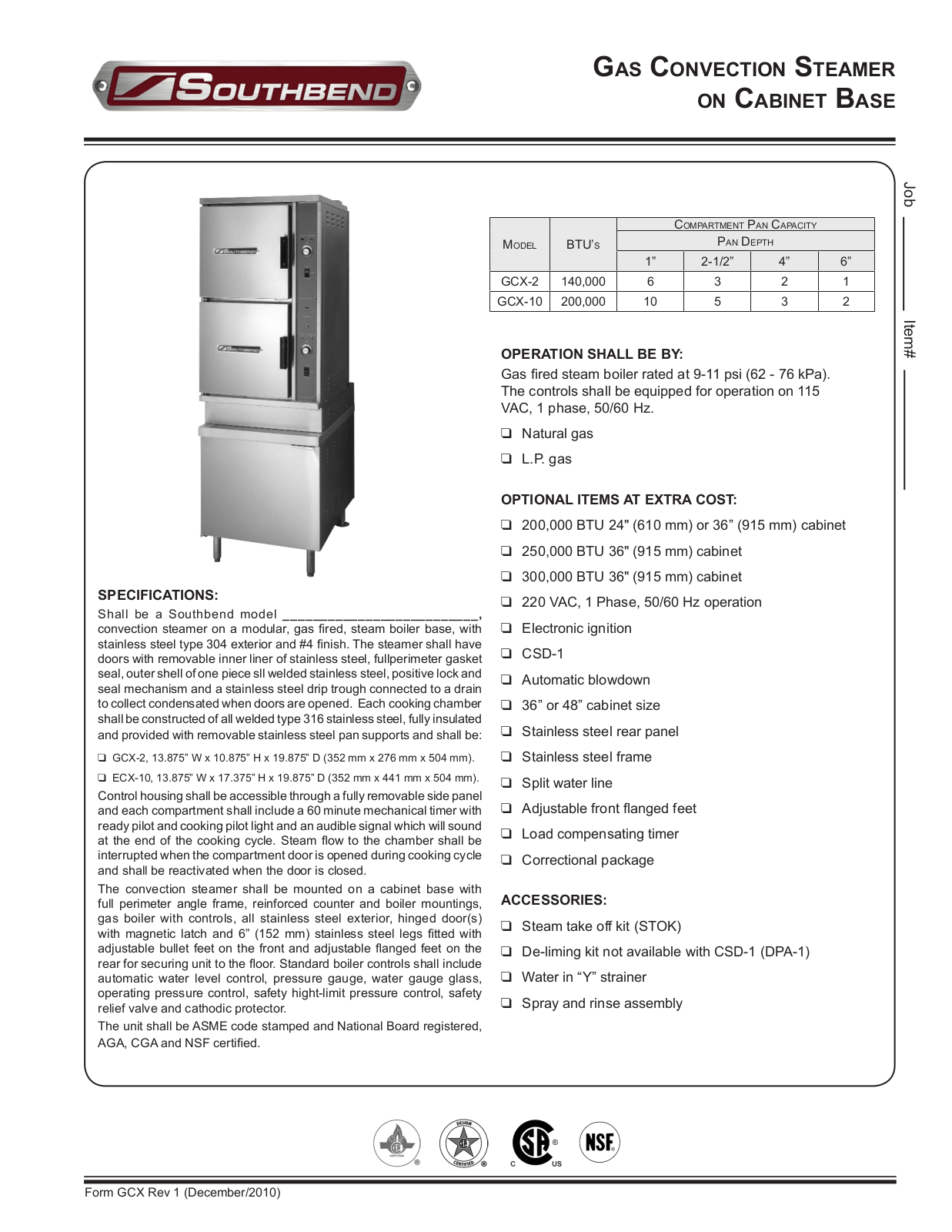 Southbend GCX-10 User Manual