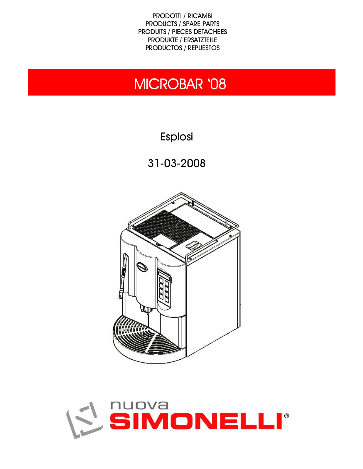 Nuova Simonelli USA Microbar PARTS LIST