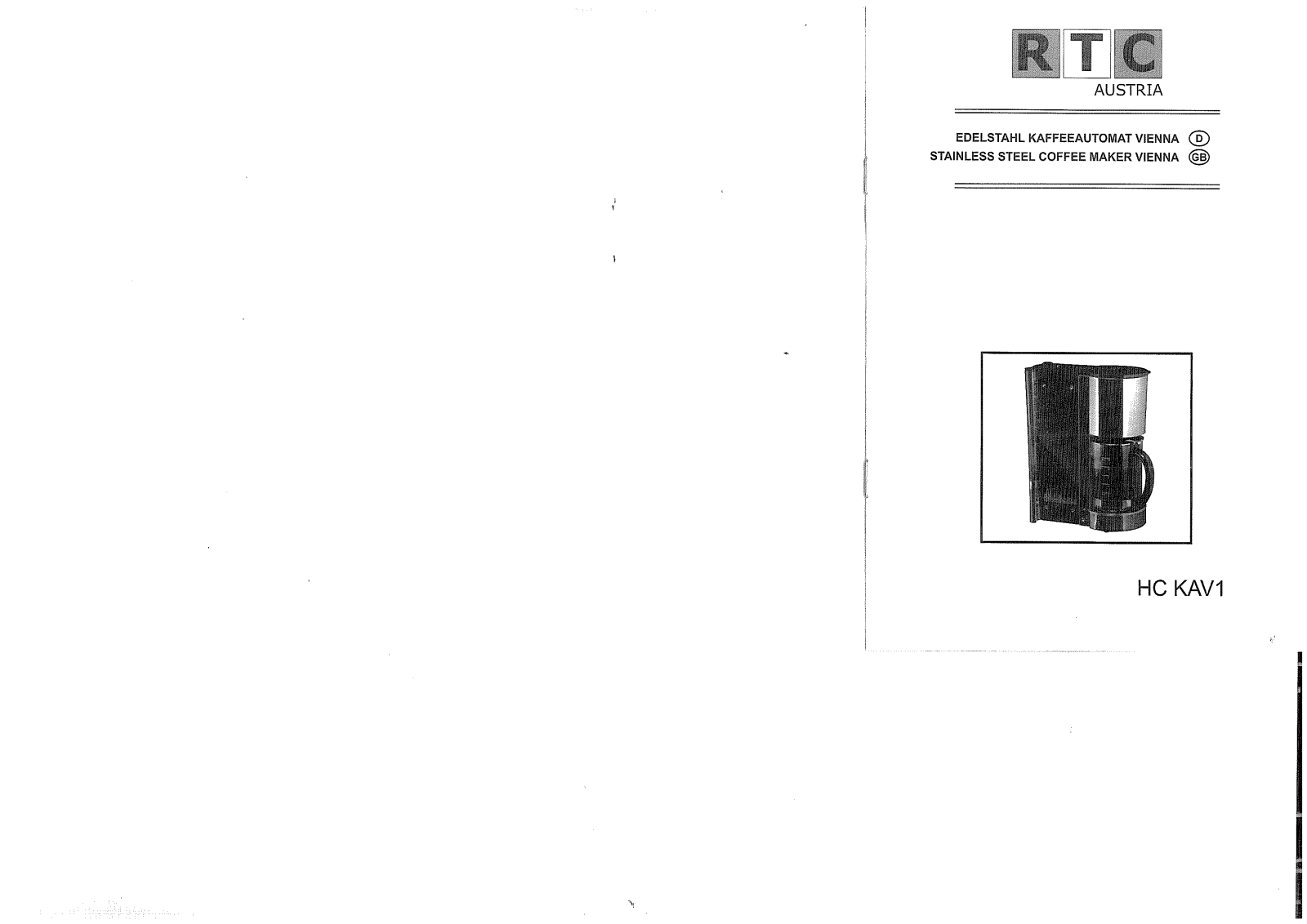 RTC HC KAV1 Operating Manual