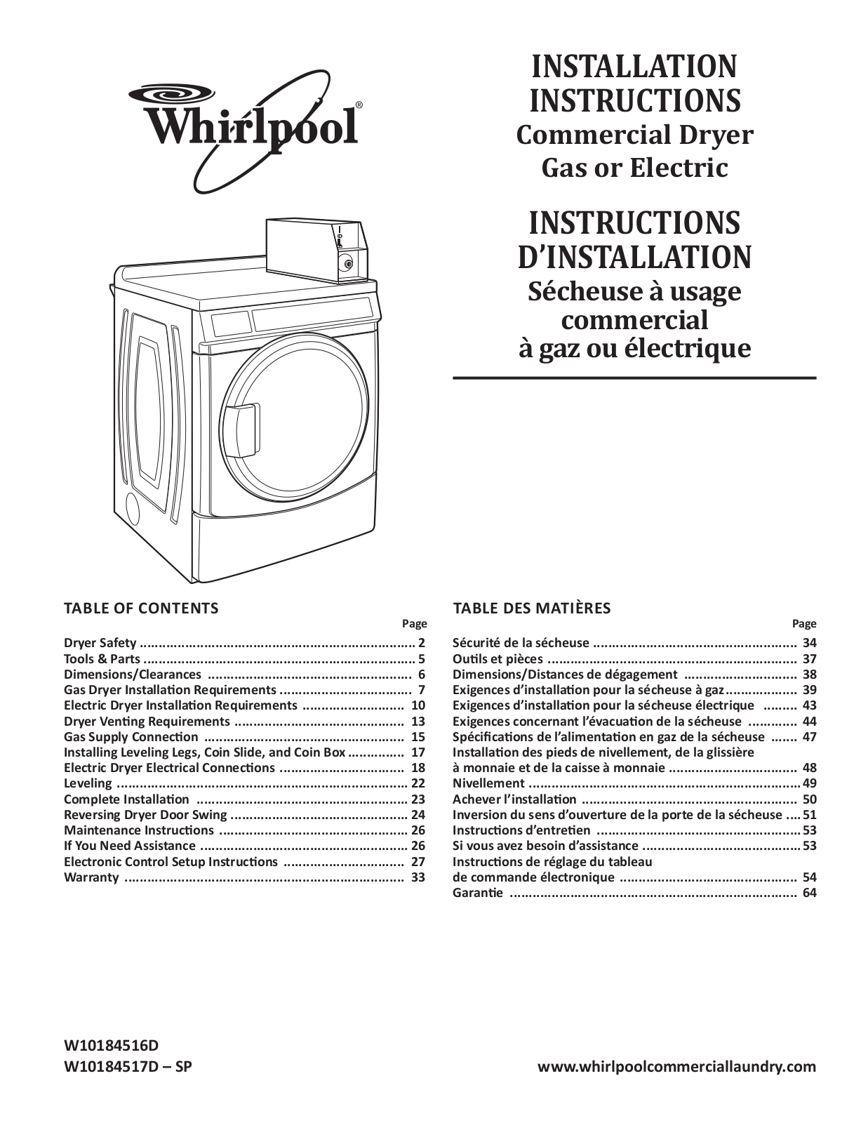 Crosley CED8990XW, CGD8990XW, CGW9100VQ, CGW9100WQ, YCED8990XW Installation Instructions