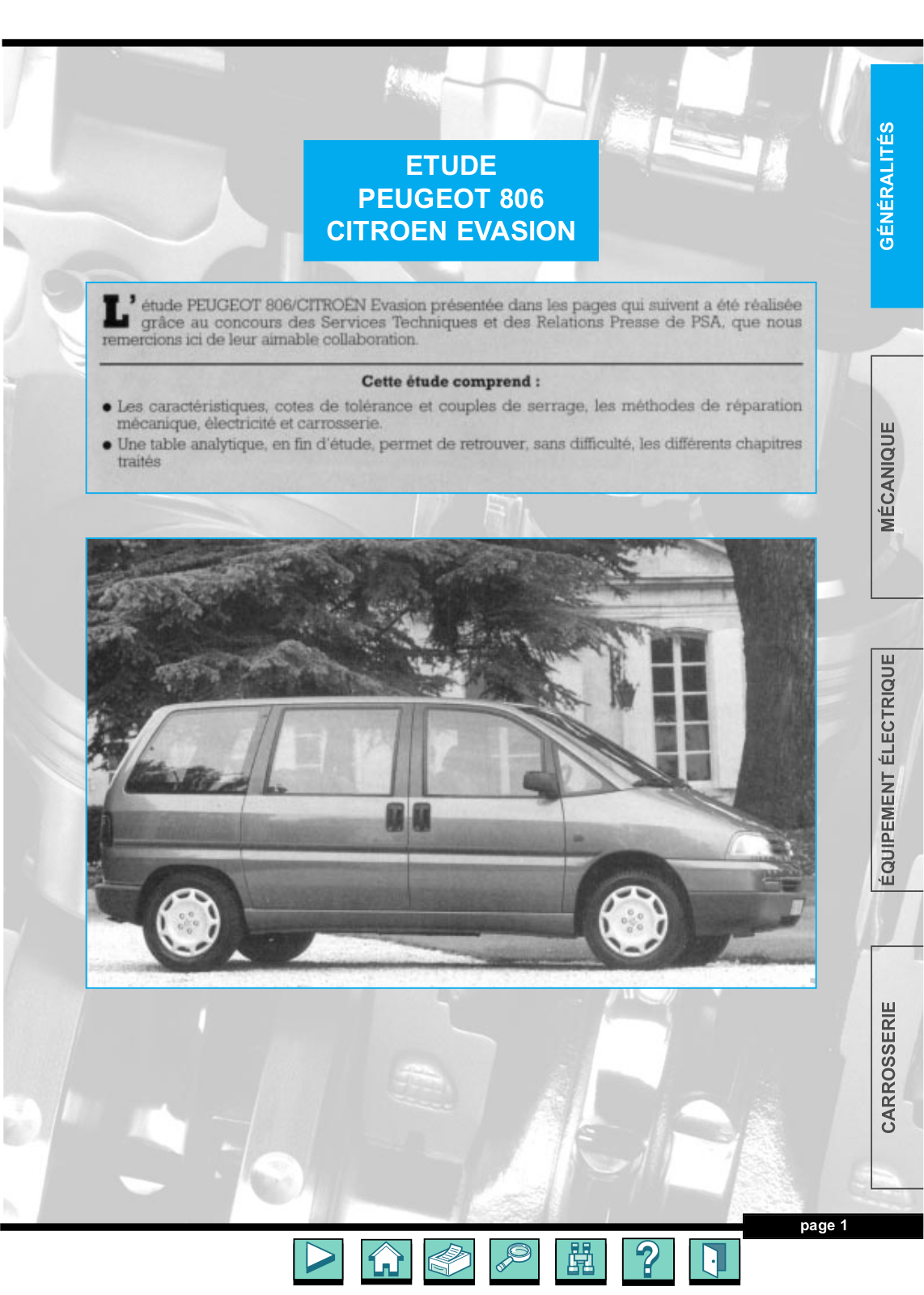 Peugeot 806 User Manual