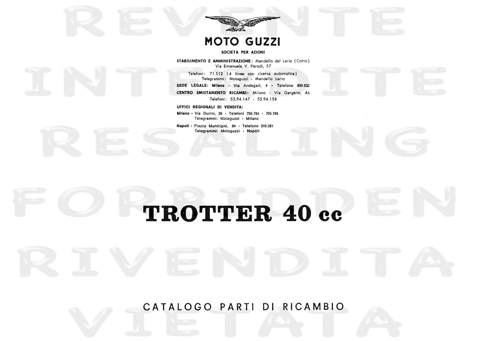 Moto Guzzi Trotter 1949-2008 Parts List